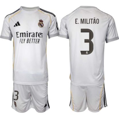 Kupiti Nogometni dresi komplet Real Madrid Domači 2025-26 Éder Militão 3