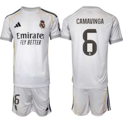 Kupiti Nogometni dresi komplet Real Madrid Domači 2025-26 Eduardo Camavinga 6