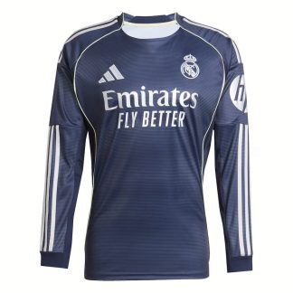 Moški Nogometna dresi replika Real Madrid Gostujoči 2025-26 Dolgi Rokav