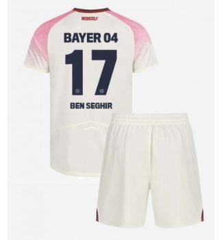 Prodajo Otroški Nogometni dres kompleti Eliesse Ben Seghir #17 Bayer 04 Leverkusen Gostujoči 2025-26