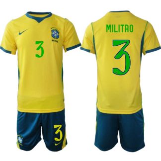 Kupiti Moški Nogometni dres reprezentance Brazilija Éder Militão #3 Domači SP 2026