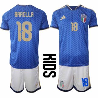 Kupiti Otroški dres komplet reprezentance Italija Nicolo Barella #18 Domači SP 2026
