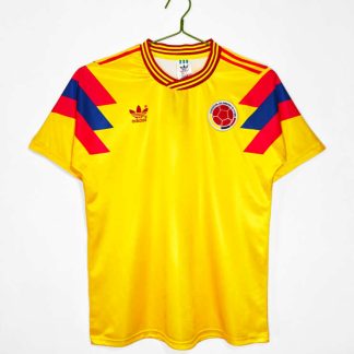 Kupiti Poceni Moški retro nogometni dres Kolumbija Domači SP 1990 Kratek Rokav