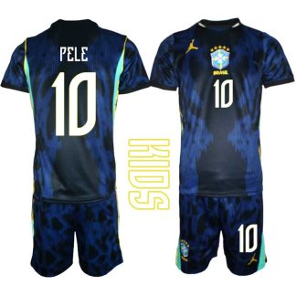 Najcenejši Otroški Nogometni dres komplet Brazilija Pelé #10 Gostujoči SP 2026