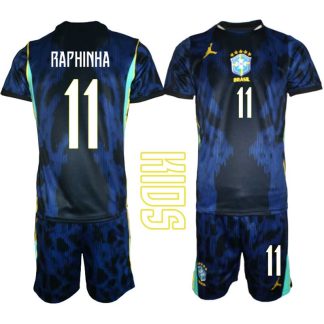Najcenejši Otroški Nogometni dres komplet Brazilija Raphinha Belloli #11 Gostujoči SP 2026