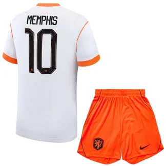 Nakup Poceni Otroški Nogometni dres kompleti Nizozemska Reprezentance Memphis Depay #10 Gostujoči SP 2026
