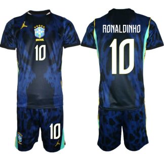 Poceni Moški Nogometni dres kompleti Brazilija Ronaldinho #10 Gostujoči SP 2026