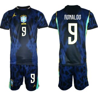 Poceni Moški Nogometni dres kompleti Brazilija Ronaldo #9 Gostujoči SP 2026