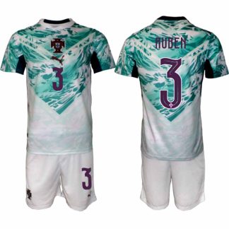 Poceni Nogometni dres Portugalska Gostujoči SP 2026 Rúben Dias #3 + Kratke hlače