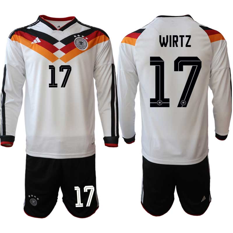 Kupiti Moški Nogometni dres reprezentance Nemčija DFB Florian Wirtz #17 Domači SP 2026 Dolgi Rokav + Kratke hlače