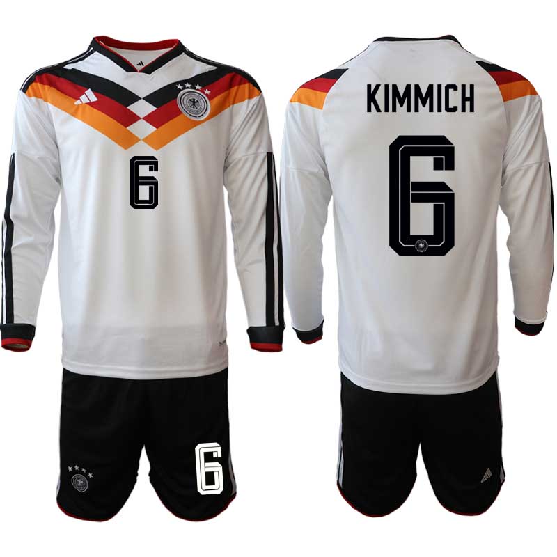 Kupiti Moški Nogometni dres reprezentance Nemčija DFB Joshua Kimmich #6 Domači SP 2026 Dolgi Rokav + Kratke hlače