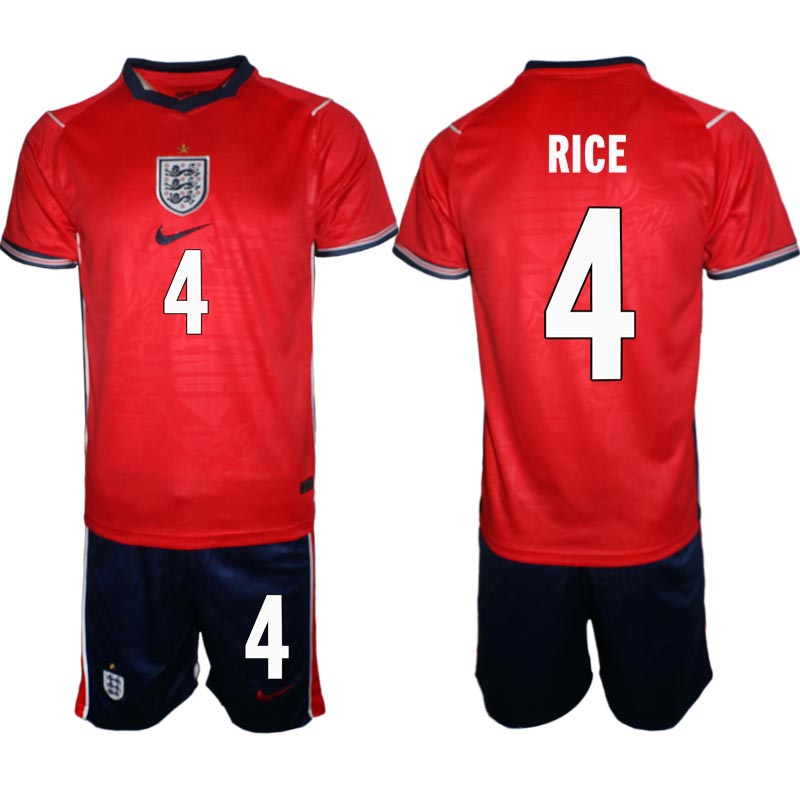 Kupiti Najcenejši Nogometni dres kompleti Anglija SP 2026 reprezentance Declan Rice #4 Gostujoči