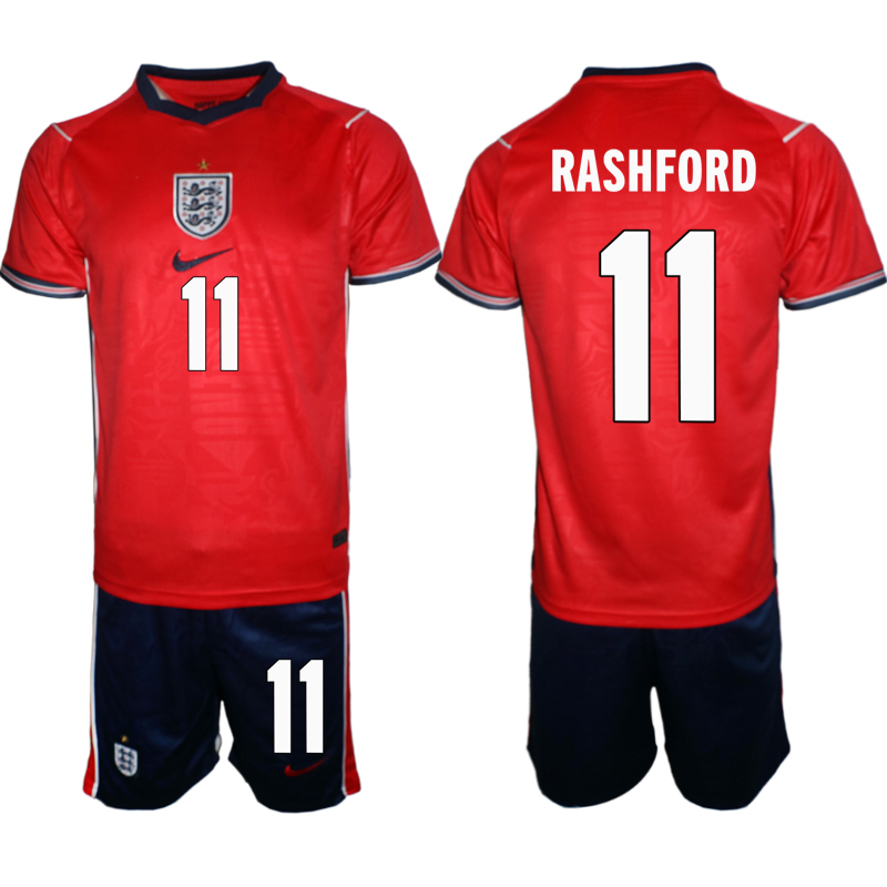 Kupiti Nogometni dres kompleti Anglija SP 2026 reprezentance Marcus Rashford #11 Gostujoči
