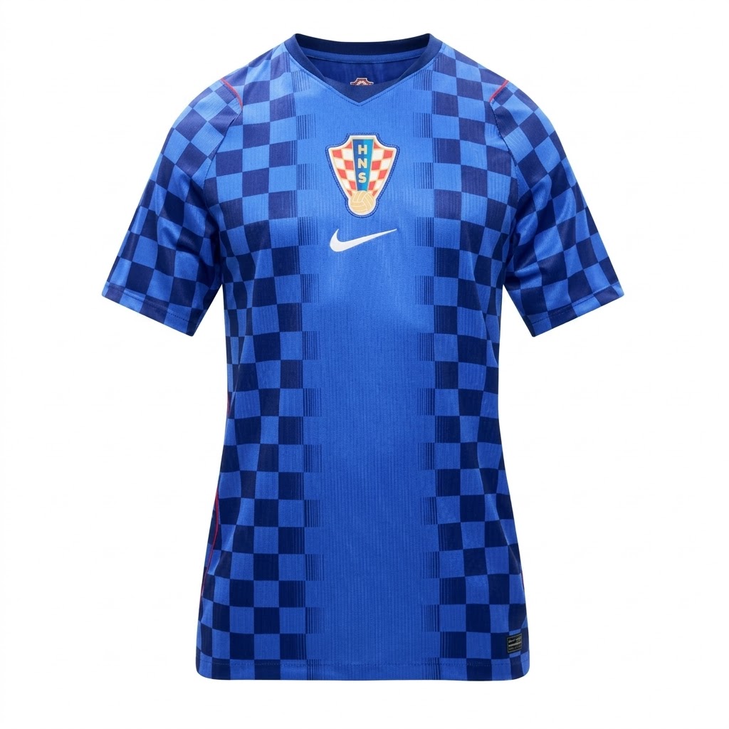 Kupiti Ženski nogometni dres Hrvaška SP 2026 Gostujoči modra Kratek Rokav