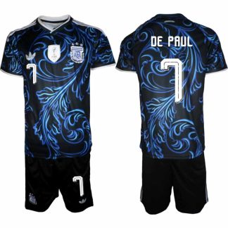Moški Nogometni dres komplet Argentina reprezentance Rodrigo De Paul #7 Gostujoči SP 2026