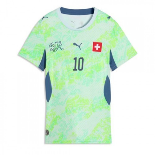 Novi Poceni Ženski Nogometni dres Švica reprezentance Granit Xhaka #10 Gostujoči SP 2026 zelena