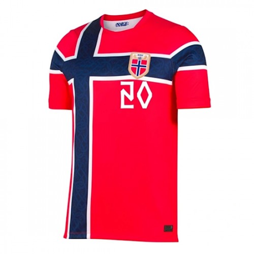 Novi Poceni nogometni dres Antonio Nusa #20 Norveška Domači SP 2026 rdeča Kratek Rokav