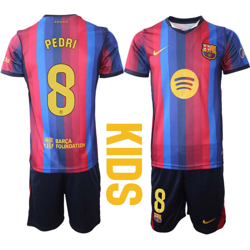 Kupite Otroški nogometni dres kompleti FC Barcelona 2026-27 Pedri Gonzalez #8 Domači