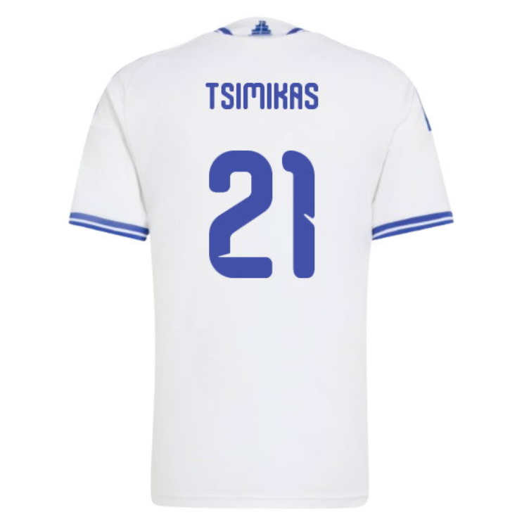 Kupiti Moški Nogometni dres reprezentance Grčija SP 2026 Kostas Tsimikas #21 Domači