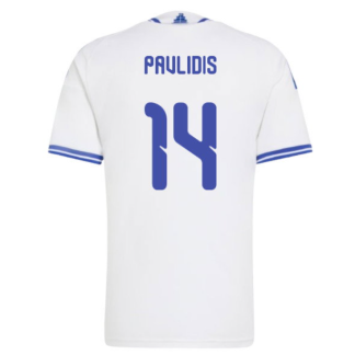 Kupiti Moški Nogometni dres reprezentance Grčija SP 2026 Vangelis Pavlidis #14 Domači