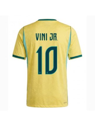 Najcenejši Moški Nogometni dres Brazilija SP 2026 Vinicius Junior #10 Domači rumena Kratek rokav