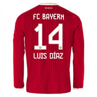 Najcenejši Moški nogometni dres FC Bayern München Domači 2026-27 Luis Díaz #14 Dolgi Rokav