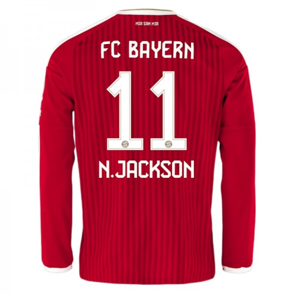 Najcenejši Moški nogometni dres FC Bayern München Domači 2026-27 Nicolas Jackson #11 Dolgi Rokav