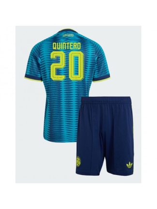 Najcenejši Otroške nogometne majice kompleti Kolumbija SP 2026 Juan Fernando Quintero #20 Gostujoči