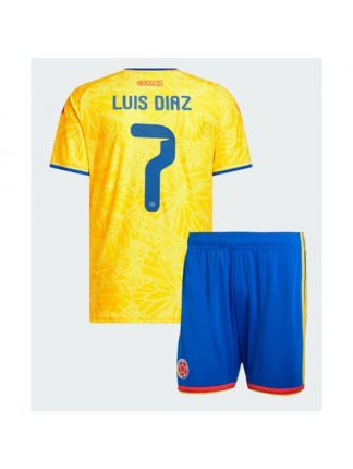 Najcenejši Otroški dres za nogomet kompleti Kolumbija SP 2026 Luis Diaz #7 Domači
