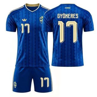 Najcenejši Otroški nogometni dres kompleti Švedska Gostujoči SP 2026 Viktor Gyökeres 17