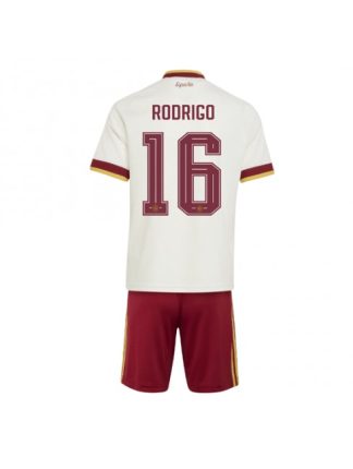 Najcenejši Otroški nogometni dres reprezentance Španija SP 2026 Rodri Hernandez #16 Gostujoči