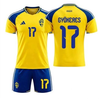 Najcenejši Viktor Gyökeres #17 Švedska Domači SP 2026 Otroški nogometni dres kompleti