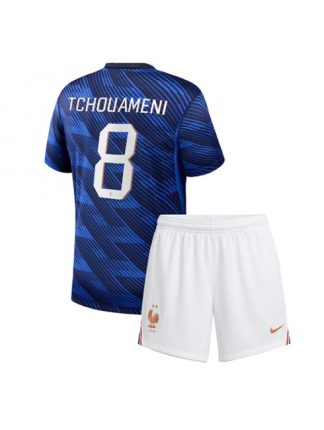Kupiti Otroški Nogometni dres kompleti Francija Aurelien Tchouameni #8 Domači SP 2026