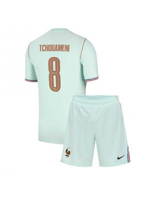 Kupiti Otroški Nogometni dres kompleti Francija Aurelien Tchouameni #8 Gostujoči SP 2026