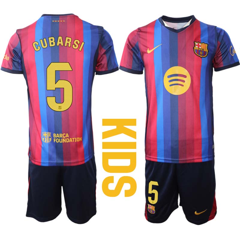 Kupiti Otroški nogometni dres kompleti FC Barcelona 2026-27 Domači tisk Pau Cubarsí 5