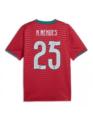 Poceni Nogometni dres Portugalska SP 2026 Nuno Mendes #25 Domači rdeča
