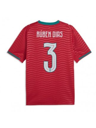 Moški Nogometni dres Portugalska SP 2026 Ruben Dias #3 Domači rdeča