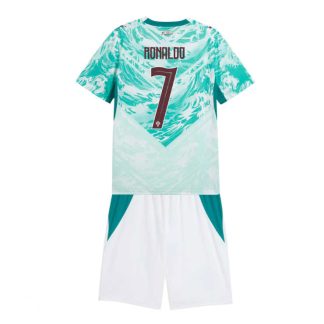 Prodajo Otroški nogometni dres kompleti Portugalska SP 2026 Cristiano Ronaldo #7 Gostujoči