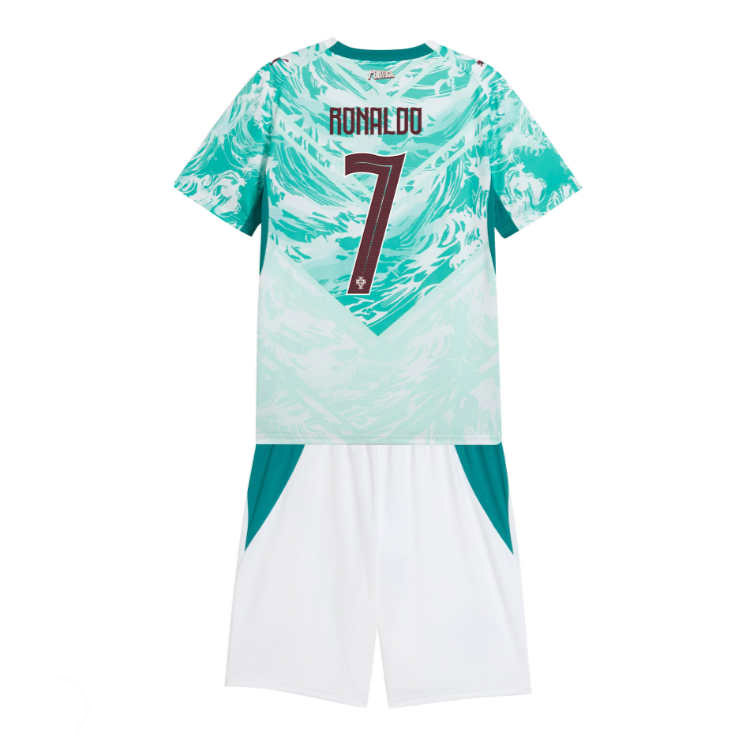 Prodajo Otroški nogometni dres kompleti Portugalska SP 2026 Cristiano Ronaldo #7 Gostujoči
