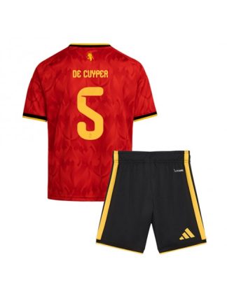 Otroški Nogometni dres kompleti Belgija SP 2026 Maxim De Cuyper #5 Domači