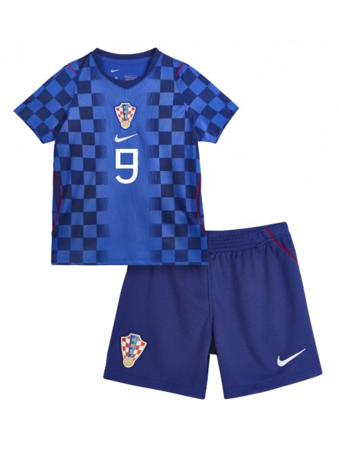 Kupiti Poceni Otroški Nogometni dresi kompleti Hrvaška SP 2026 Andrej Kramaric #9 Gostujoči-1