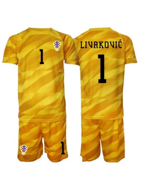 Najcenejši Otroški Nogometni dres kompleti Hrvaška SP 2026 Dominik Livakovic #1 Vratar Domači
