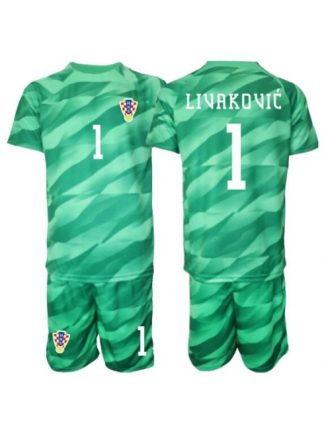 Prodajo Otroški Nogometni dres kompleti Hrvaška SP 2026 Dominik Livakovic #1 Vratar Gostujoči