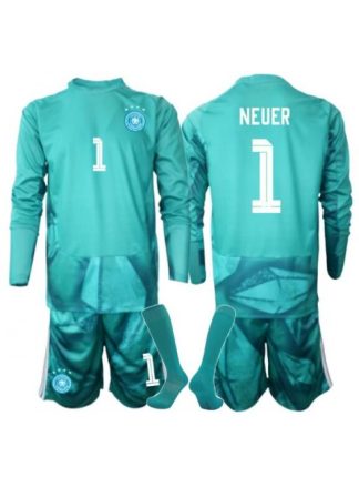Prodajo Otroški Nogometni dresi kompleti Nemčija SP 2026 Manuel Neuer #1 Vratar Domači Dolgi rokav (+ hlače)