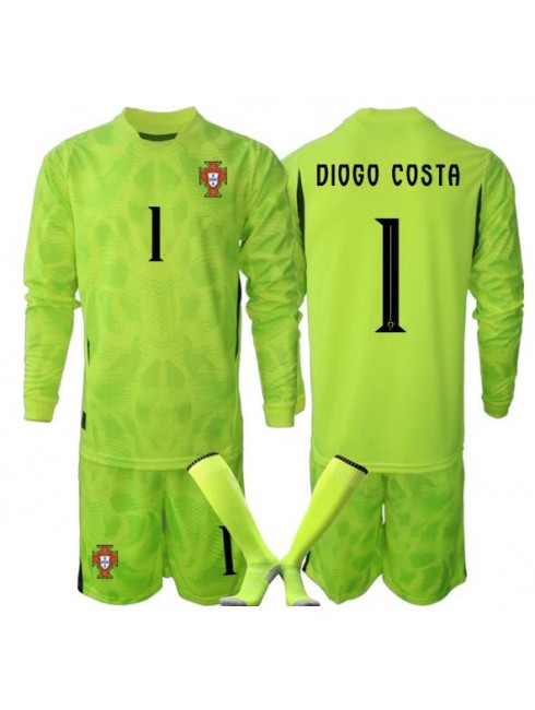 Otroški Portugalska SP 2026 Diogo Costa #1 Vratar Domači Nogometni dresi kompleti Dolgi rokav (+ hlače)