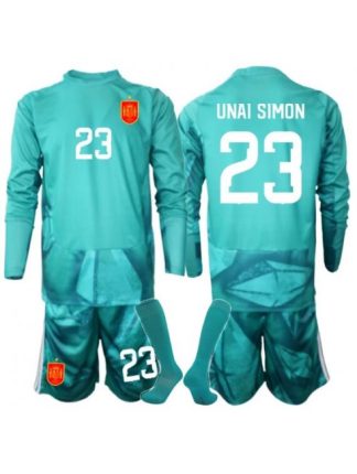 Otroški Vratar dres kompleti Španija SP 2026 Unai Simon #23 Gostujoči zelena