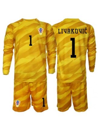 Prodajo Otroški dres kompleti Hrvaška SP 2026 Dominik Livakovic #1 Vratar Domači Dolgi rokav (+ hlače)