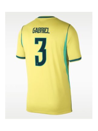 Poceni Nogometni dres Brazilija SP 2026 Gabriel Magalhaes #3 Domači rumena