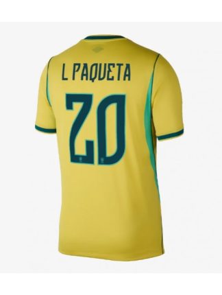 Poceni Nogometni dres Brazilija SP 2026 Lucas Paqueta #20 Domači rumena