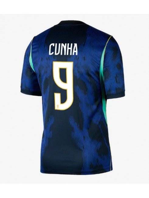 Poceni Nogometni dres Brazilija SP 2026 Matheus Cunha #9 Gostujoči modra